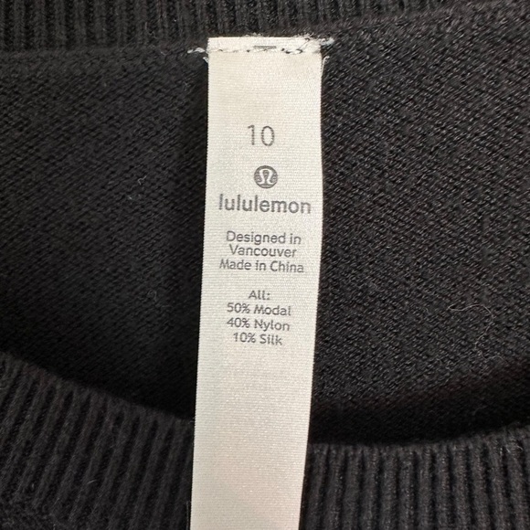 LULULEMON Hello Aloe Pullover Sweater Black Long Sleeve Thumbs Womens Size 10 - Picture 9 of 11